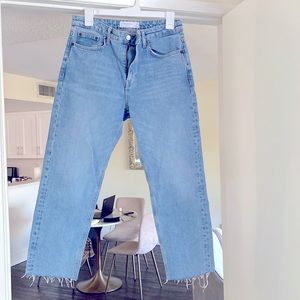 Top shop straight leg high waisted denim jeans size 28